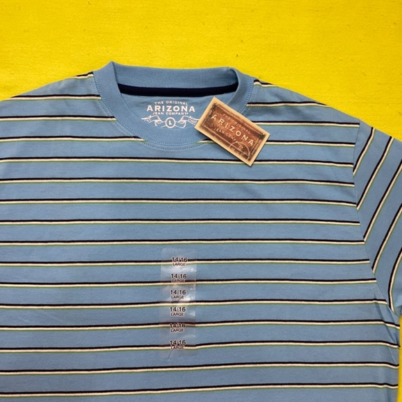 T-SHIRT ARIZONA JEAN COMPANY large 14/16 - Light Blue - With stripes - Picture 2 of 12
